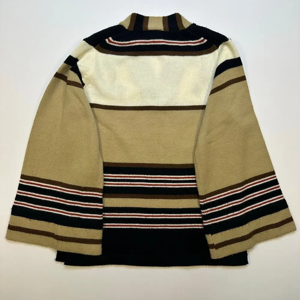 Vintage 1960’s Donnkenny Striped Acrylic Bell Sleeve Sweater
